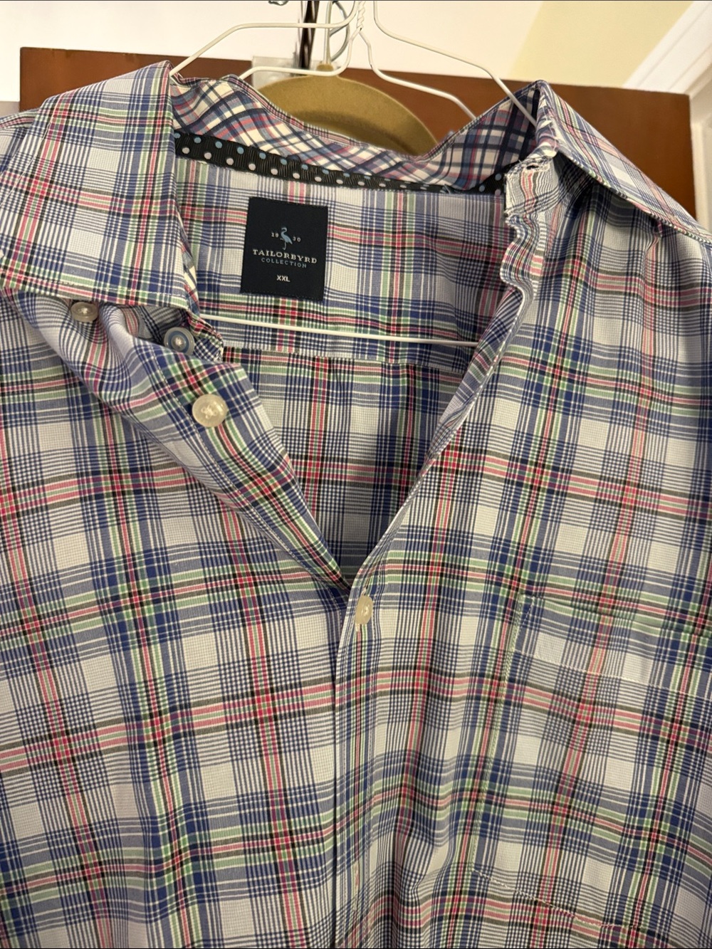 (5 shirts) Tailorbyrd Men's Plaid Button-Down Shirt